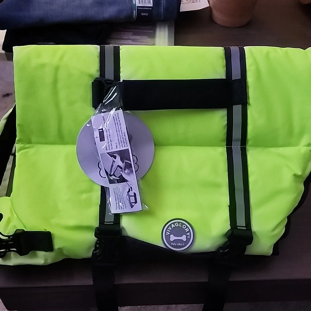 Vivaglory Ripstop Dog Life Vest, Reflective & Adjustable Life Jacket for Dogs